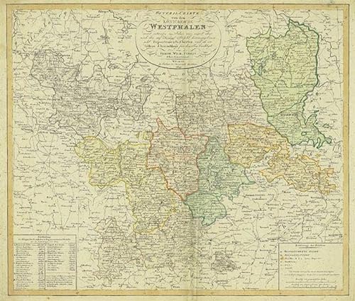Hist. Karte: General-Charte von Napoleons Königreich Westphalen 1809: Zuerst entworfen im Jahr 1807, anjetzt aber nach dem auf Königlichen Befehl herausgegebenen acht Departments-Charten von Rockstuhl Verlag
